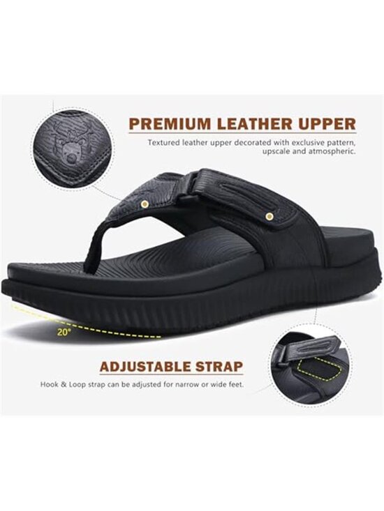 New Mens Orthotic Flip Flops Men\'s Recovery Walking Sandals Adjustable Thick main image 4